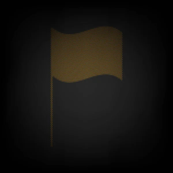 Прапор Знак Ікона Сітка Маленької Помаранчевої Лампочки Темряві — стоковий вектор