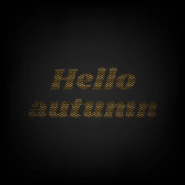 秋天的贺卡 图标是黑暗中橙色小灯泡的网格 — 图库矢量图片