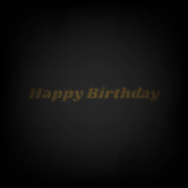 生日快乐的口号 图标是黑暗中橙色小灯泡的网格 — 图库矢量图片
