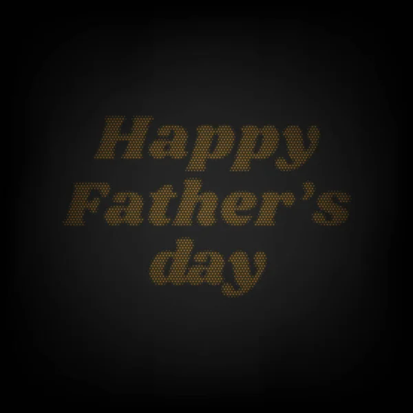 Babalar Günün Kutlu Olsun Sloganı Karanlıktaki Küçük Turuncu Ampulün Izgarası — Stok Vektör