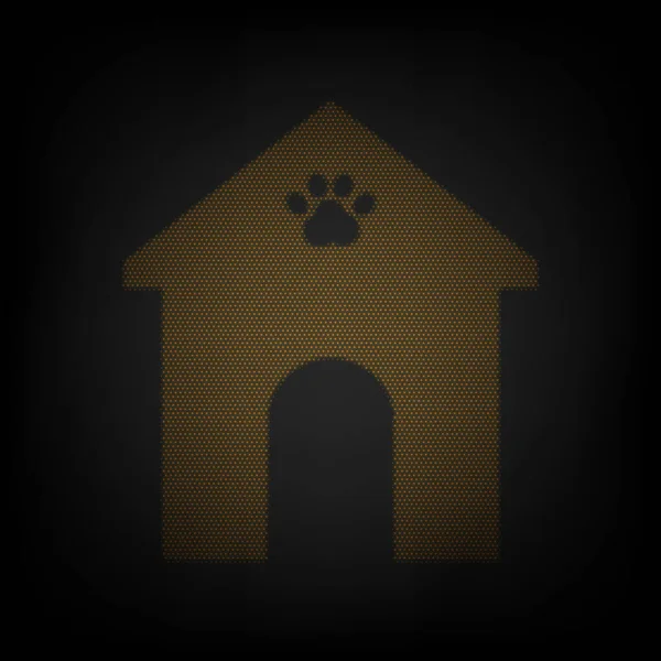 Знак Домашнього Догляду Домашніми Тваринами Ікона Сітка Маленької Помаранчевої Лампочки — стоковий вектор