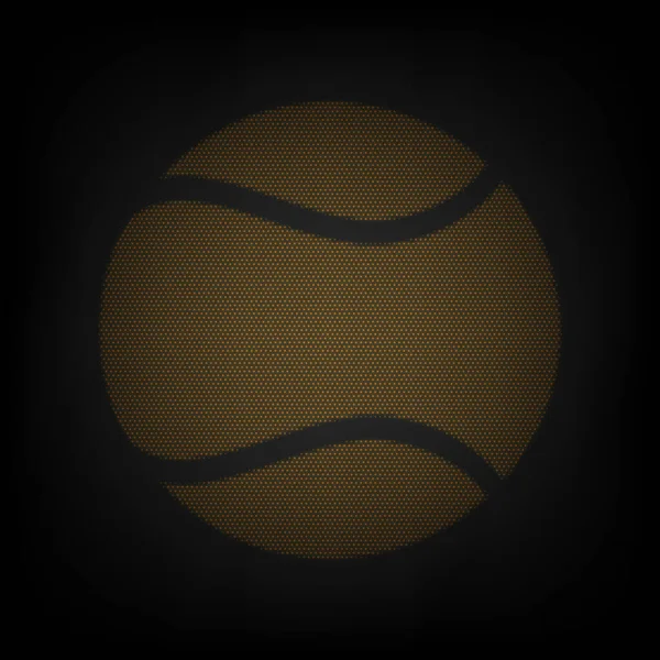 Tennisball Schild Ikone Als Gitter Aus Kleinen Orangen Glühbirnen Der — Stockvektor