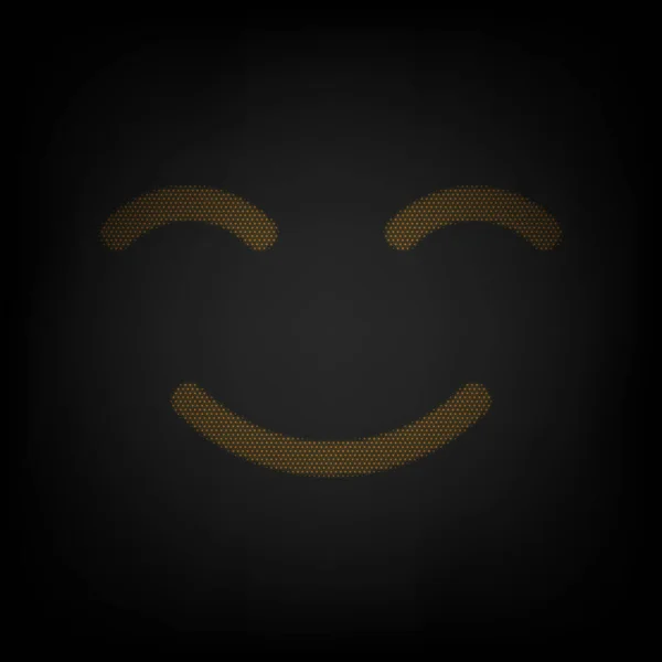 Εικόνα Χαμόγελου Εικονίδιο Πλέγμα Του Μικρού Πορτοκαλί Λαμπτήρα Στο Σκοτάδι — Διανυσματικό Αρχείο