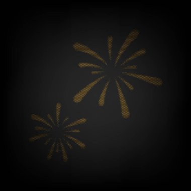 Havai fişek işareti. Karanlıktaki küçük turuncu ampulün ızgarası gibi simge.