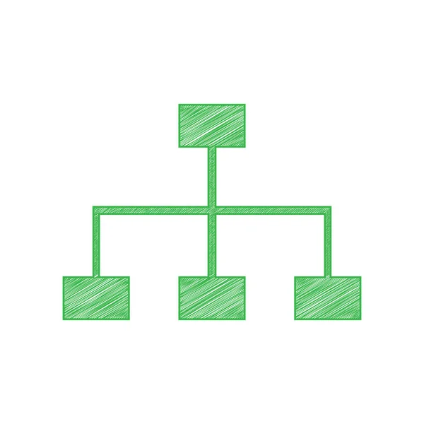 Знак Карты Сайта Зеленый Каракуль Икона Твердым Контуром Белом Фоне — стоковый вектор