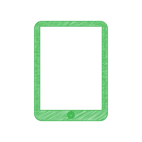 Computador Tablet Sinal Ícone Bolha Verde Com Contorno Sólido Fundo —  Vetores de Stock