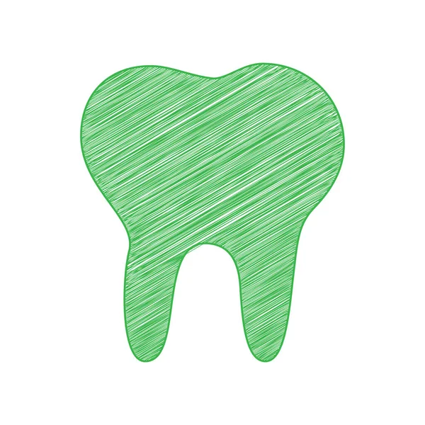 Знак Зуба Ілюстрація Зелена Піктограма Писаря Суцільним Контуром Білому Тлі — стоковий вектор