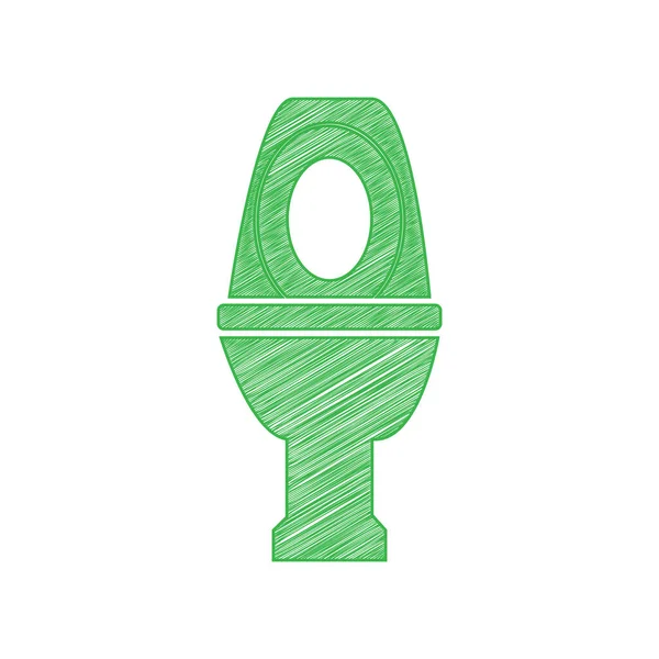 Illustration Signe Toilette Icône Gribouillage Verte Avec Contour Solide Sur — Image vectorielle