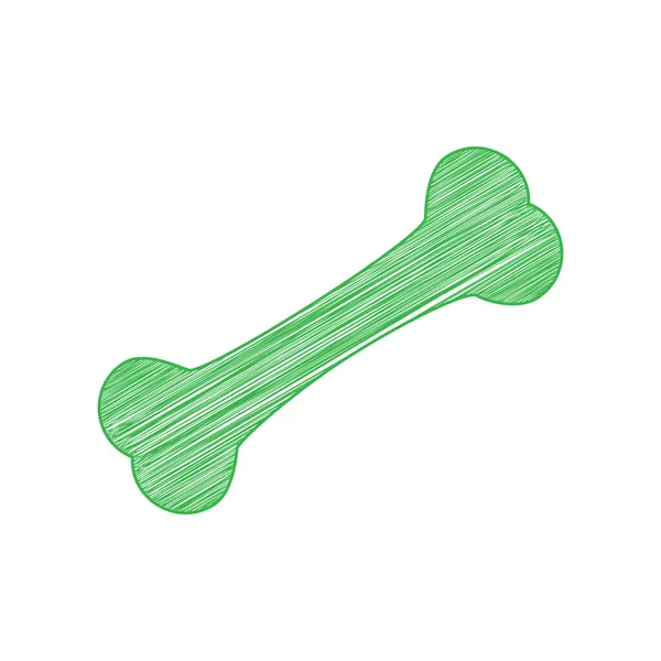 Εικονογράφηση Σημείου Οστών Green Scribble Εικονίδιο Συμπαγές Περίγραμμα Λευκό Φόντο — Διανυσματικό Αρχείο