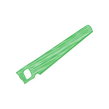 Basit bir işaret gördüm. Beyaz arkaplan üzerine katı konturlu yeşil karalama Simgesi.