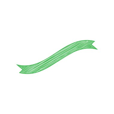 Sancak şeridi işareti. Beyaz arkaplan üzerine katı konturlu yeşil karalama Simgesi.