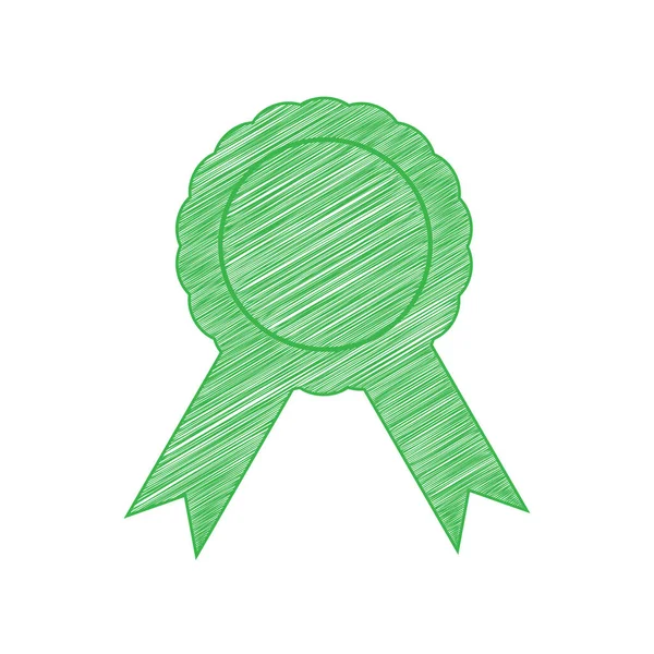 Schilderbänder Grünes Kritzelsymbol Mit Fester Kontur Auf Weißem Hintergrund — Stockvektor