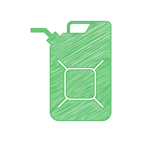 Jerrycan Oil Sign Jerry Can Oil Sign Green Scribble Icon — Stock Vector