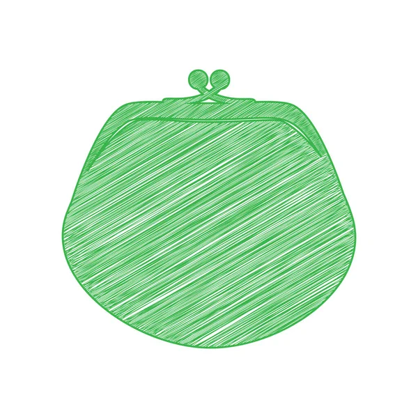 Знак Гаманця Ілюстрація Зелена Піктограма Писаря Суцільним Контуром Білому Тлі — стоковий вектор