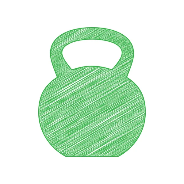 Fitness Dumbbell Tabelası Beyaz Arkaplan Üzerine Katı Konturlu Yeşil Karalama — Stok Vektör