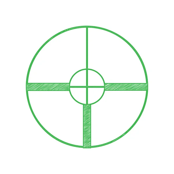 Schauschild Illustration Grünes Kritzelsymbol Mit Fester Kontur Auf Weißem Hintergrund — Stockvektor