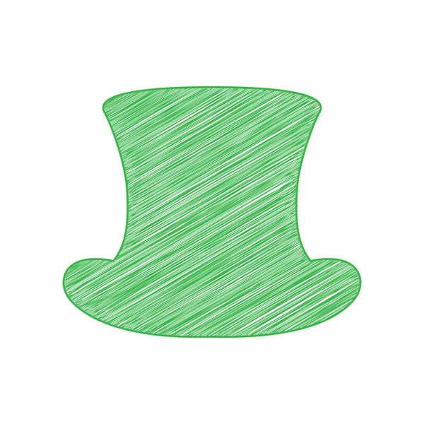 Placa Chapéu Ícone Bolha Verde Com Contorno Sólido Fundo Branco —  Vetores de Stock