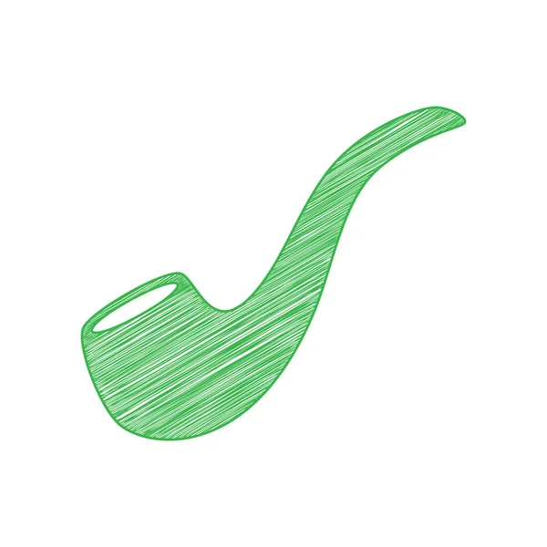 Πινακίδα Καπνού Green Scribble Εικονίδιο Συμπαγές Περίγραμμα Λευκό Φόντο — Διανυσματικό Αρχείο