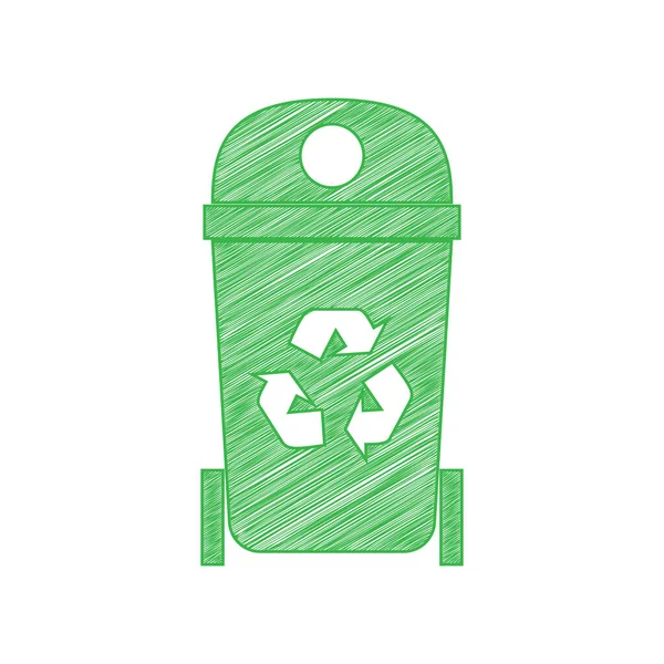 Ilustração Sinal Lixo Ícone Bolha Verde Com Contorno Sólido Fundo —  Vetores de Stock
