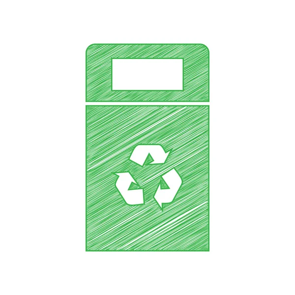 Ilustração Sinal Lixo Ícone Bolha Verde Com Contorno Sólido Fundo — Vetor de Stock