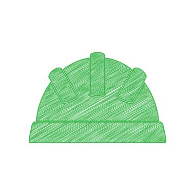 Bebek işareti çizimi. Beyaz arkaplan üzerine katı konturlu yeşil karalama Simgesi.