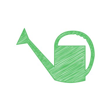 Su tabelası. Beyaz arkaplan üzerine katı konturlu yeşil karalama Simgesi.