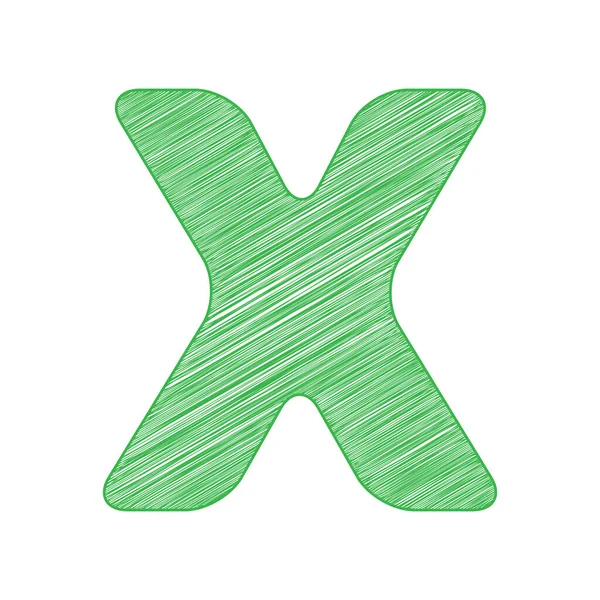 Prvek Šablony Znaku Zelená Čmáranice Ikona Pevným Obrysem Bílém Pozadí — Stockový vektor