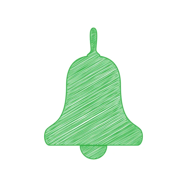 Bell Συναγερμός Χέρι Σήμα Καμπάνα Green Scribble Εικονίδιο Συμπαγές Περίγραμμα — Διανυσματικό Αρχείο