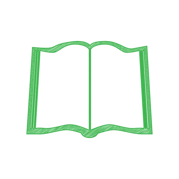 Kniha Zelená Čmáranice Ikona Pevným Obrysem Bílém Pozadí — Stockový vektor