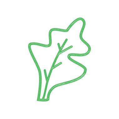 Marul tabelası. Beyaz arkaplan üzerine katı konturlu yeşil karalama Simgesi.