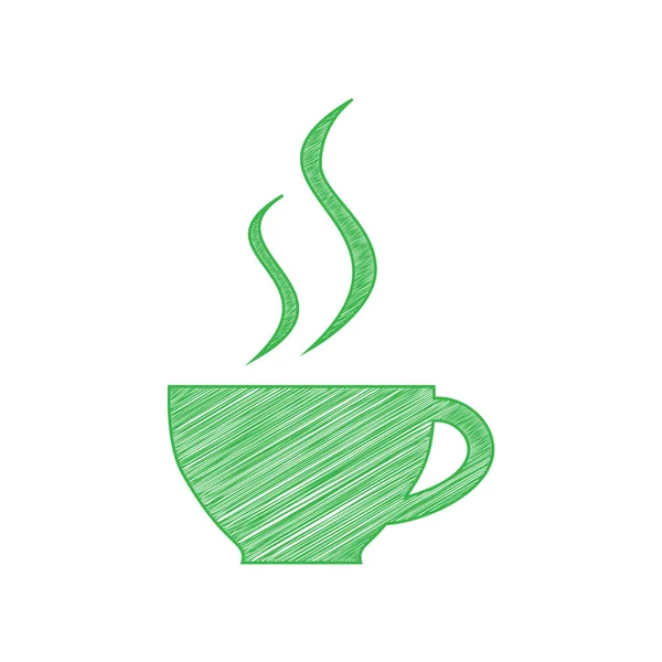 Знак Кубок Двома Маленькими Потоками Диму Зелений Ріпак Icon Твердим — стоковий вектор