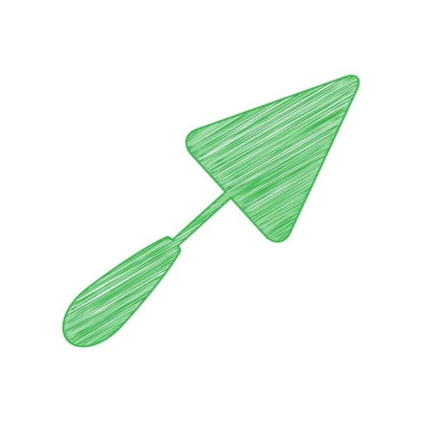 Πινακίδα Green Scribble Εικονίδιο Συμπαγές Περίγραμμα Λευκό Φόντο — Διανυσματικό Αρχείο