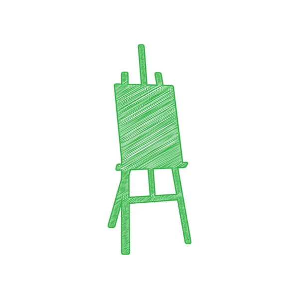Easelskylt Grön Klotter Ikonen Med Solid Kontur Vit Bakgrund — Stock vektor