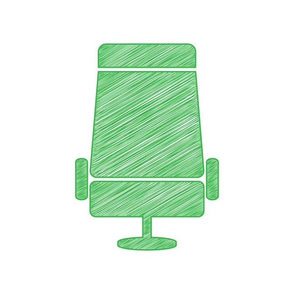 Иллюстрация Сиденья Самолета Зеленый Каракуль Икона Твердым Контуром Белом Фоне — стоковый вектор