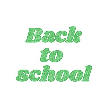 Okul motivasyon yazısına geri dönelim. Beyaz arkaplan üzerine katı konturlu yeşil karalama Simgesi.