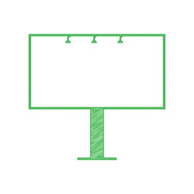 Pano tabelası. Beyaz arkaplan üzerine katı konturlu yeşil karalama Simgesi.