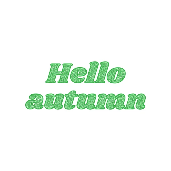 秋天的贺卡 白色背景上有实心轮廓的绿色笔形图标 — 图库矢量图片
