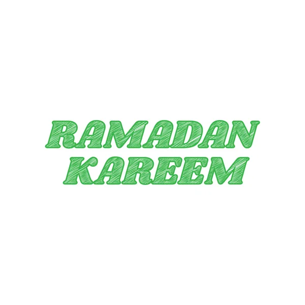 Saludo Del Ramadán Kareem Icono Garabato Verde Con Contorno Sólido — Vector de stock