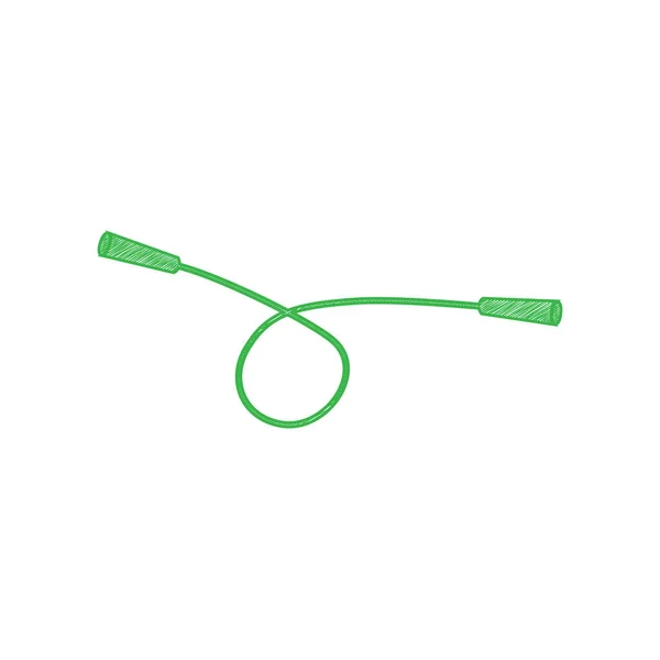 跳绳标志 白色背景上有实心轮廓的绿色笔形图标 — 图库矢量图片