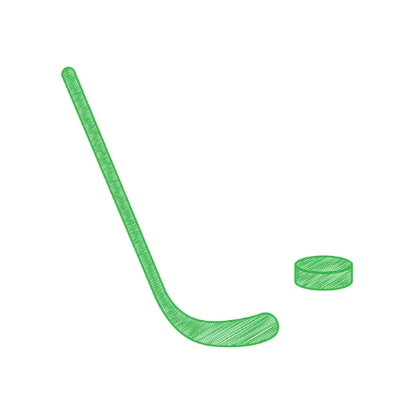 Stick Sinal Campo Ícone Bolha Verde Com Contorno Sólido Fundo — Vetor de Stock