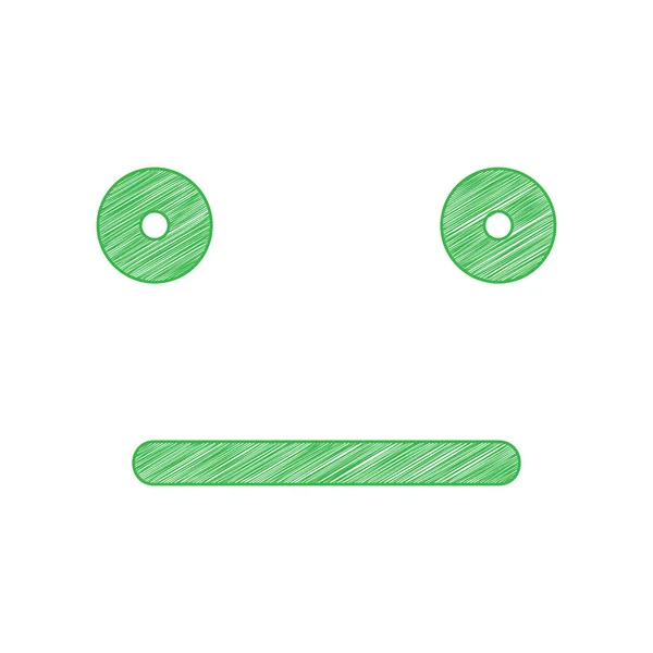 Значок Улыбки Зеленый Каракуль Икона Твердым Контуром Белом Фоне — стоковый вектор