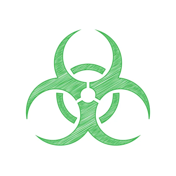危险化学品的标志 白色背景上有实心轮廓的绿色笔形图标 — 图库矢量图片