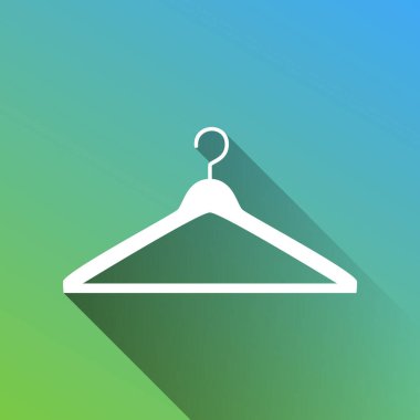 Askı tabelası illüstrasyonu. Gri renkli beyaz simge, yeşilden maviye sınırsız gölge bırakıyor.