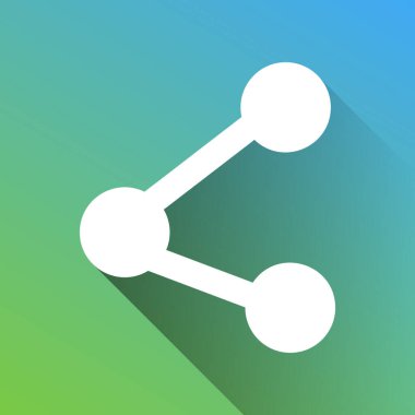 Tabela illüstrasyonunu paylaşın. Gri renkli beyaz simge, yeşilden maviye sınırsız gölge bırakıyor.