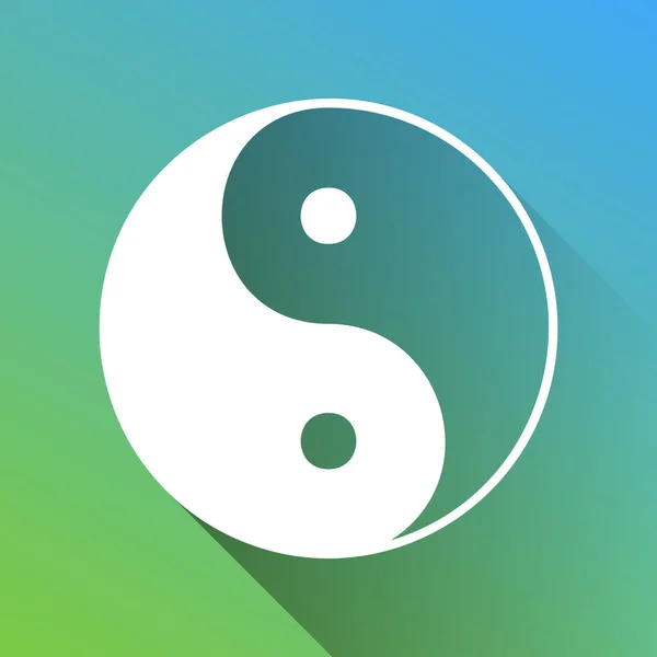 Ying Yang Symbolem Harmonii Równowagi Biała Ikona Szarym Spadł Nieograniczony — Wektor stockowy