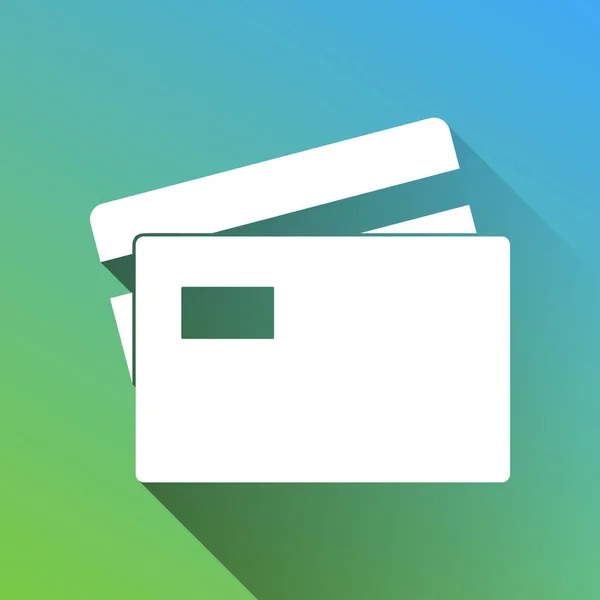 Υπογραφή Πιστωτικής Κάρτας Λευκή Εικόνα Γκρι Ρίψη Απεριόριστη Σκιά Πράσινο — Διανυσματικό Αρχείο