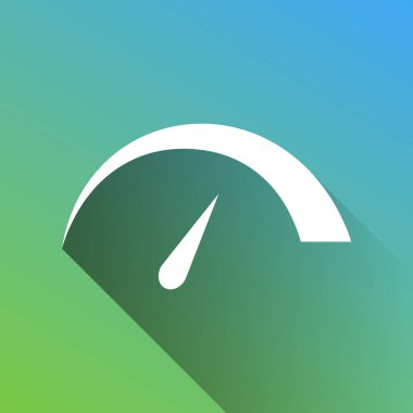 Hız göstergesi çizelgesi. Gri renkli beyaz simge, yeşilden maviye sınırsız gölge bırakıyor.