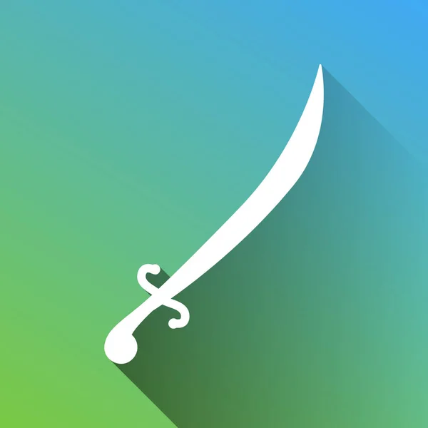Illustration Signe Épée Icône Blanche Avec Ombre Illimitée Grise Sur — Image vectorielle