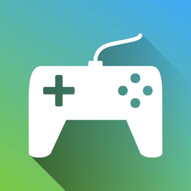 Joystick basit bir işaret. Gri renkli beyaz simge, yeşilden maviye sınırsız gölge bırakıyor.