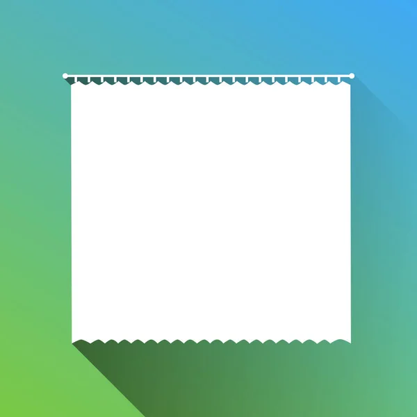 Gordijnbord Witte Ikoon Met Grijze Oneindige Schaduw Groene Tot Blauwe — Stockvector
